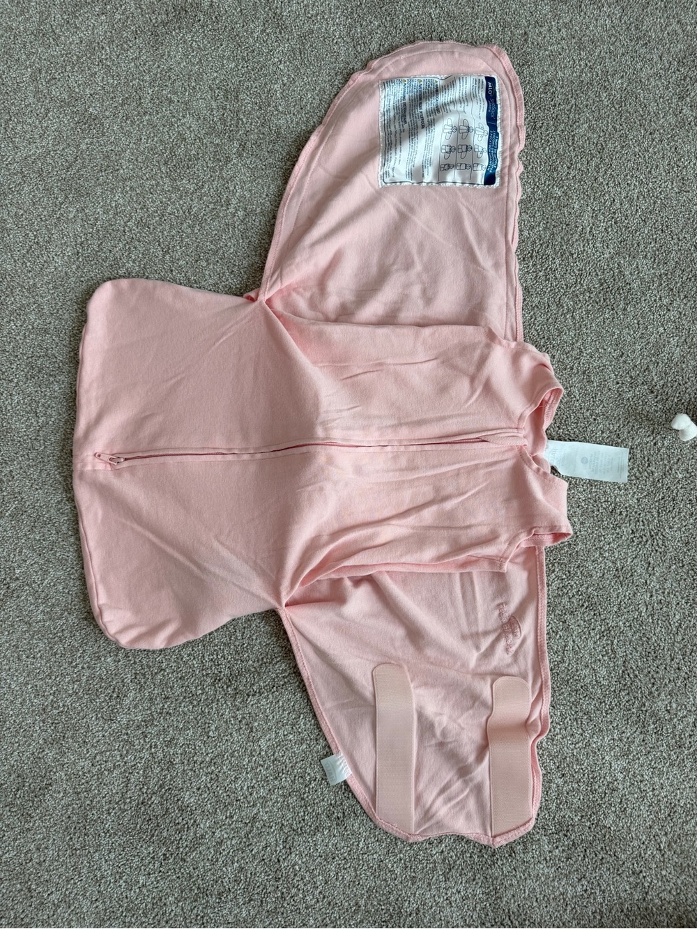 Halo Pink Zippered Baby One-Piece Swaddle